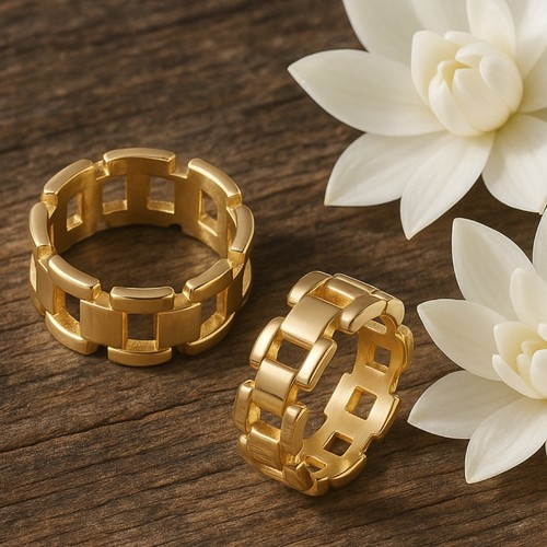 Goldfarbener edelstahl ring - edelstahl,