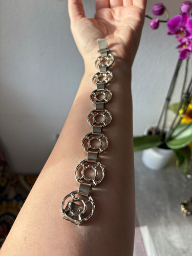 Silberfarbenes gliederarmband - silberfarbenes,